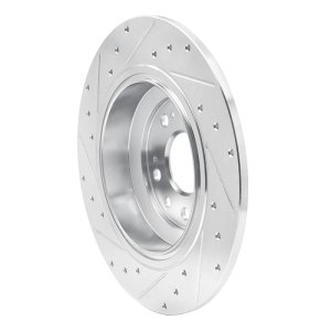 Acura TL Brake Rotor (1) - Rear Right - R1 Concepts - Drilled & Slotted - Silver - `09-`14